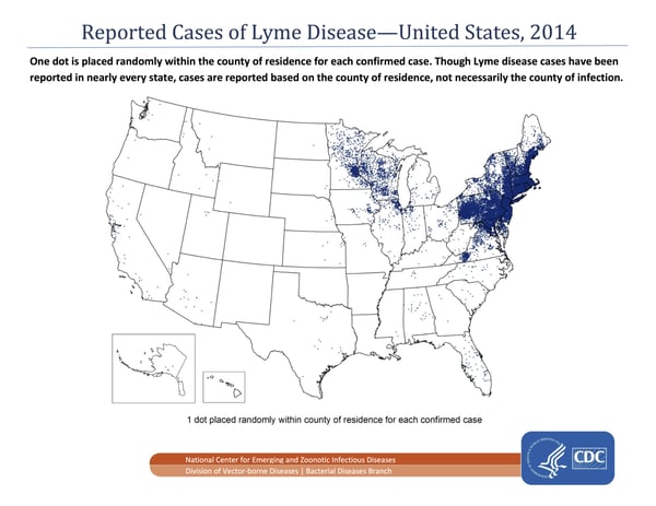 Reported Cases on Lyme Disease in the United States in 2014